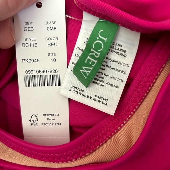 J. CREW Fuchsia Ruched V-neck one-piece - Various Sizes NWT - Picture 13 of 13